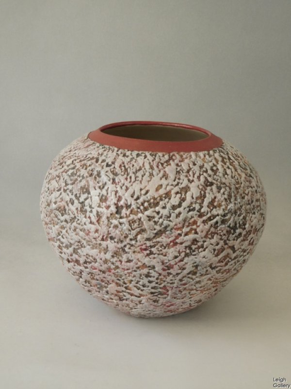 Philip  Evans - Stoneware vase with red collar